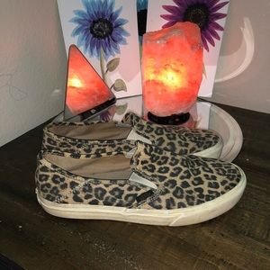 Leopard Canvas Slip Ons